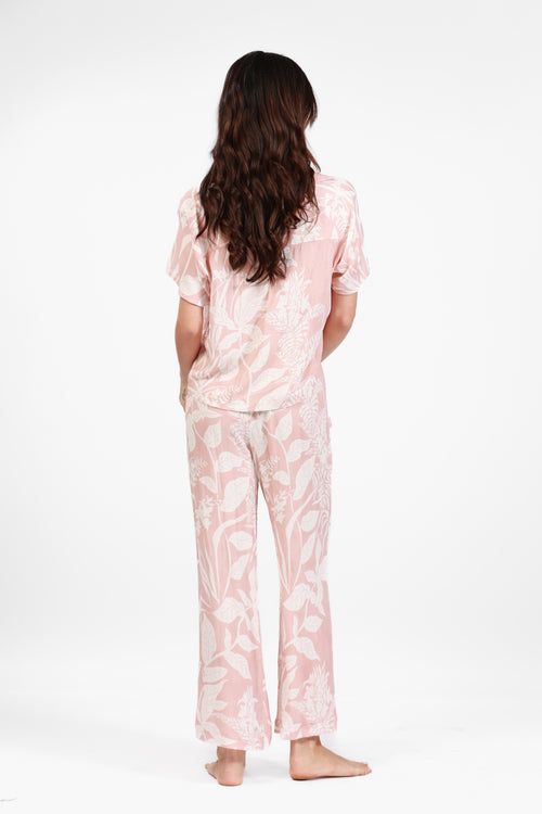 ST BARTH ROSE UBER PRINT CROP SHIRT