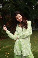 BALI GREEN UBER PRINT SHIRT DRESS