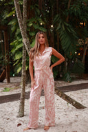 ST. BARTH ROSE HAVANA PRINT JUMPSUIT