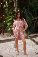 ST. BARTH ROSE LINEN CARO SHORT