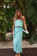 SANTORINI BLUE CECILE LONG SKIRT