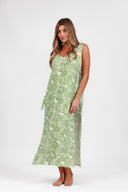 BALI GREEN IGUAZU SIDE TIES COVER UP LONG DRESS