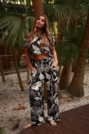 ANTIGUA WHITE UBER PRINT WIDE LEG PANT