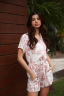 ST.BARTH ROSE DREAM PRINT SHORT JUMPSUIT
