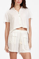 ANTIGUA WHITE LINEN CARO SHORT