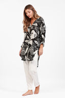 MONACO BLACK UBER PRINT SHIRT DRESS