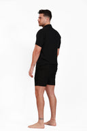 BLACK LINEN SHORTS