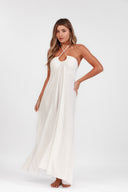 ANTIGUA WHITE MOONCARE HALTER DRESS