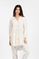 ANTIGUA WHITE LINEN LONG SHIRT COVER UP