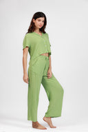 BALI GREEN WIDE LEG PANT