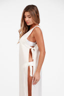 ANTIGUA WHITE IGUAZU SIDE TIES COVER UP LONG DRESS