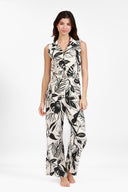 MONACO BLACK HAVANA PRINT JUMPSUIT