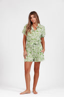BALI GREEN DREAM PRINT SHORT JUMPSUIT