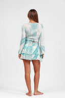 SANTORINI BLUE PRINTED TIE COVER UP