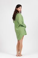 BALI GREEN LINEN LONG SHIRT COVER UP