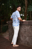 SKY MENS BUTTON DOWN PRINTED VISCOSE SHORT SLEEVE SHIRTS