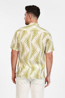 OLIVE MENS BUTTON DOWN PRINTED VISCOSE SHORT SLEEVE SHIRTS
