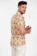 CLAY MENS BUTTON DOWN PRINTED VISCOSE SHORT SLEEVE SHIRTS