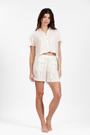 ANTIGUA WHITE LINEN CARO SHORT