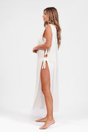 ANTIGUA WHITE IGUAZU SIDE TIES COVER UP LONG DRESS
