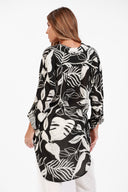 MONACO BLACK UBER PRINT SHIRT DRESS