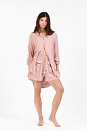 ST. BARTH ROSE LINEN CARO SHORT