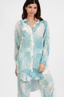 SANTORINI BLUE UBER PRINT SHIRT DRESS