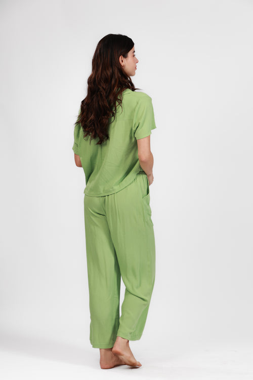 BALI GREEN CROP SHIRT