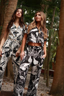 ANTIGUA WHITE UBER PRINT WIDE LEG PANT