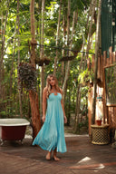 SANTORINI BLUE MOONCARE HALTER DRESS