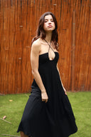MONACO BLACK MOONCARE HALTER DRESS