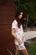 ST.BARTH ROSE DREAM PRINT SHORT JUMPSUIT