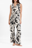MONACO BLACK HAVANA PRINT JUMPSUIT