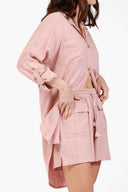 ST. BARTH ROSE LINEN CARO SHORT