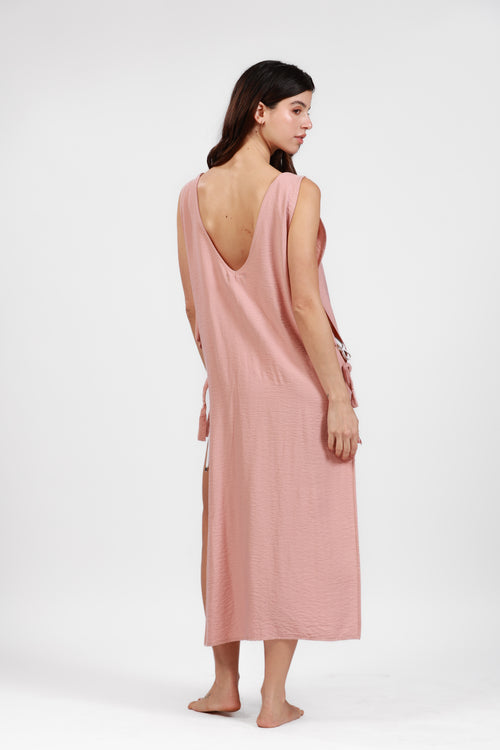 ST.BARTH ROSE IGUAZU SIDE TIES COVER UP LONG DRESS