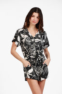 MONACO BLACK DREAM PRINT SHORT JUMPSUIT
