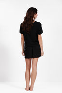 MONACO BLACK LINEN CARO SHORT