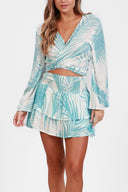 SANTORINI BLUE PRINT SKIRT