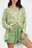 BALI GREEN UBER PRINT SHIRT DRESS