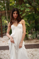 ANTIGUA WHITE MOONCARE HALTER DRESS