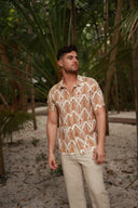 CLAY MENS BUTTON DOWN PRINTED VISCOSE SHORT SLEEVE SHIRTS