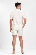 WHITE LINEN SHORTS