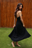 MONACO BLACK MOONCARE HALTER DRESS