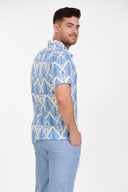 SKY MENS BUTTON DOWN PRINTED VISCOSE SHORT SLEEVE SHIRTS