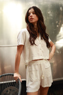 ANTIGUA WHITE LINEN CARO SHORT