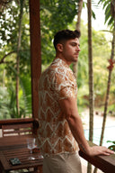 CLAY MENS BUTTON DOWN PRINTED VISCOSE SHORT SLEEVE SHIRTS