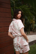 ST.BARTH ROSE DREAM PRINT SHORT JUMPSUIT