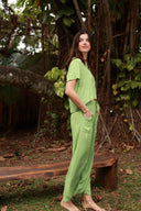 BALI GREEN WIDE LEG PANT