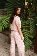 ST BARTH ROSE UBER PRINT CROP SHIRT