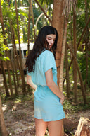 SANTORINI BLUE BLACK MOON SHORT JUMPSUIT